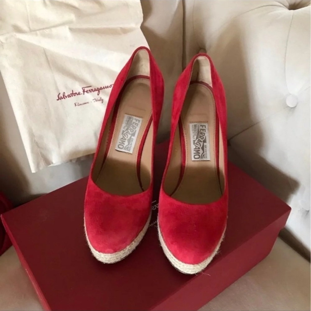 Salvatore Ferragamo suede wedges